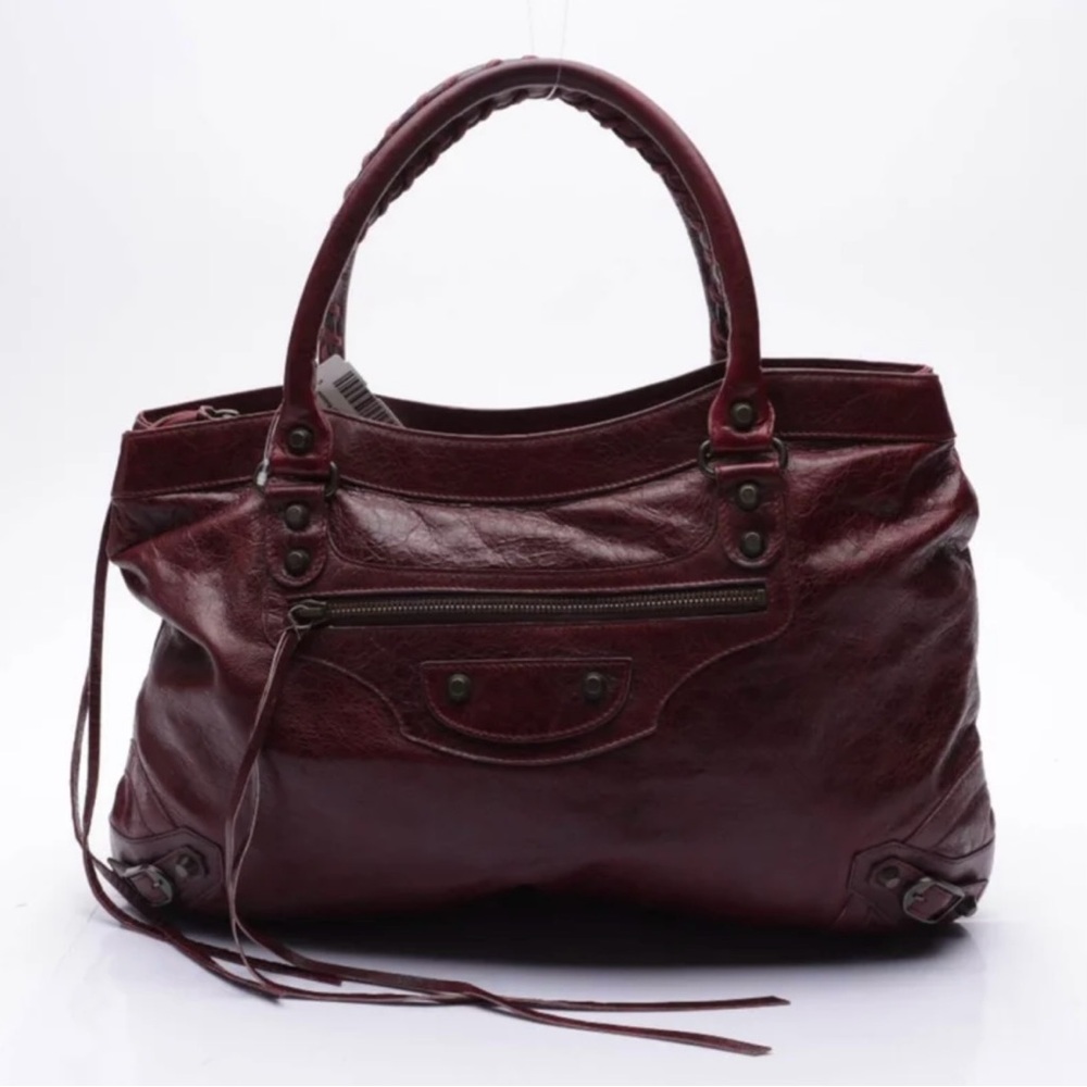 2005 Balenciaga Purse Burgundy Bordeaux 128522 213048